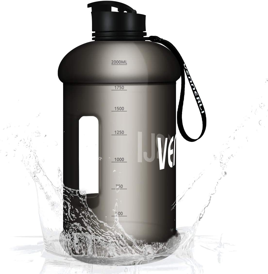 Half Gallon Water Bottle BPA Free Leak proof VENNERLI 2.2 Litre Water Bottle 