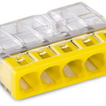 WAGO Compact Clip 5 x 0.5-2.5 mm², Pack of 1, Yellow, 2273/205, transparent/yellow