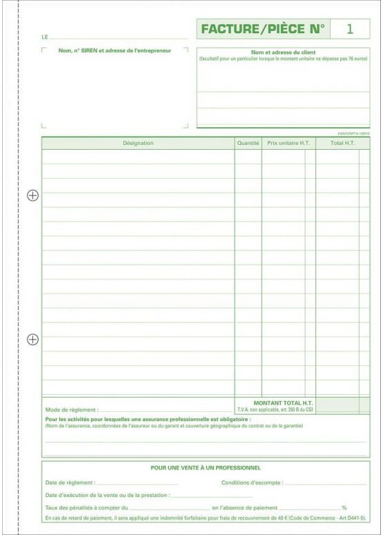 Exacompta Contractor micro entrepreneur 21cm x 29.7cm 50 pages(French Printed) - Image 4