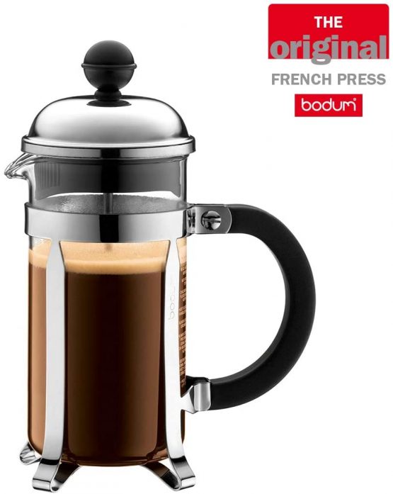 BODUM Chambord 3 Cup French Press Coffee Maker, Chrome, 0.35 l, 12 oz
