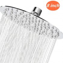 Shower Head, sinzau 8 Inch Round Rain Showerhead, 304 Stainless Steel, Ultra-Thin Design-Best Pressure Boosting