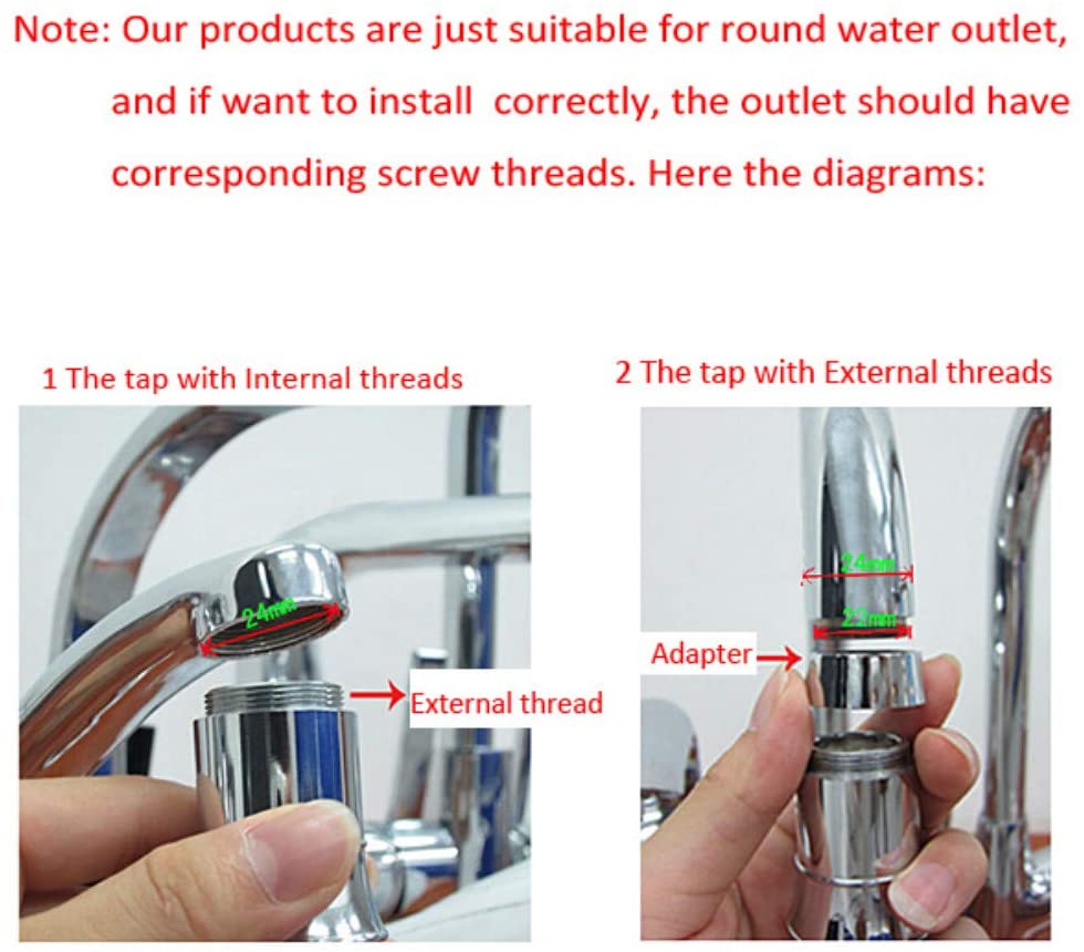 3-Color Temperature Sensitive Gradient LED Light Kitchen Bathroom Faucet Water Shower Head Kids wash Hands More LED Faucet Aerator Replacement for Kitchen Bathroom - Image 3