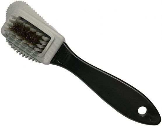 PREMYO Suede Shoe Brush with Handle Safe Grip for Effective Cleaning of Nubuck Velour Leather Boots Multifunctional with Brass Bristle Edge Eraser - Image 4