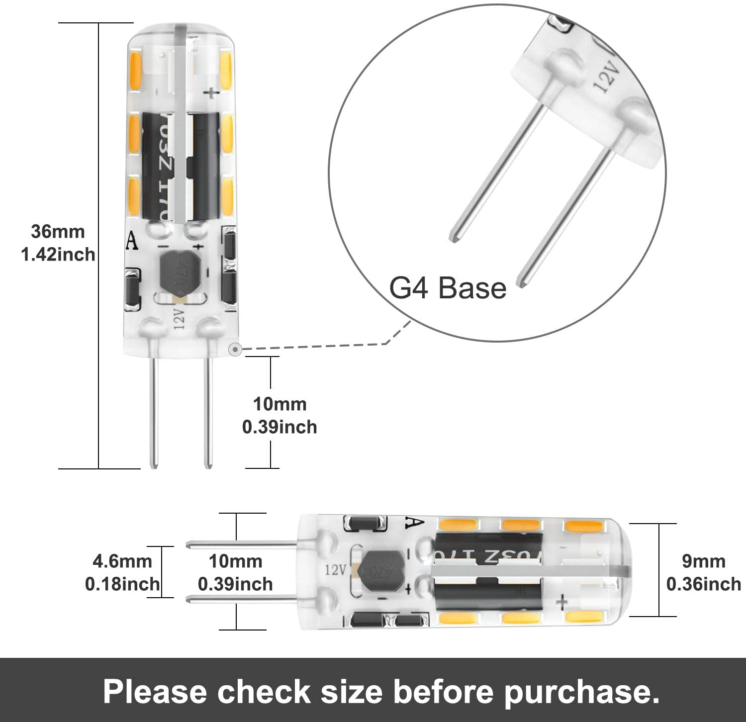 DiCUNO G4 LED Light Bulbs, 1.2W Equivalent to 10W Halogen, 120LM, Warm White 3000K - Image 2