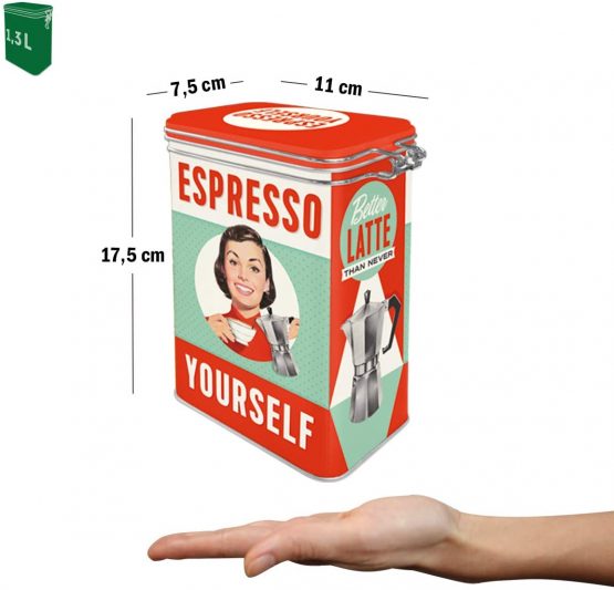Nostalgic-Art 31104 - Say it 50's - Espresso Yourself, Clip Top Box - Image 2