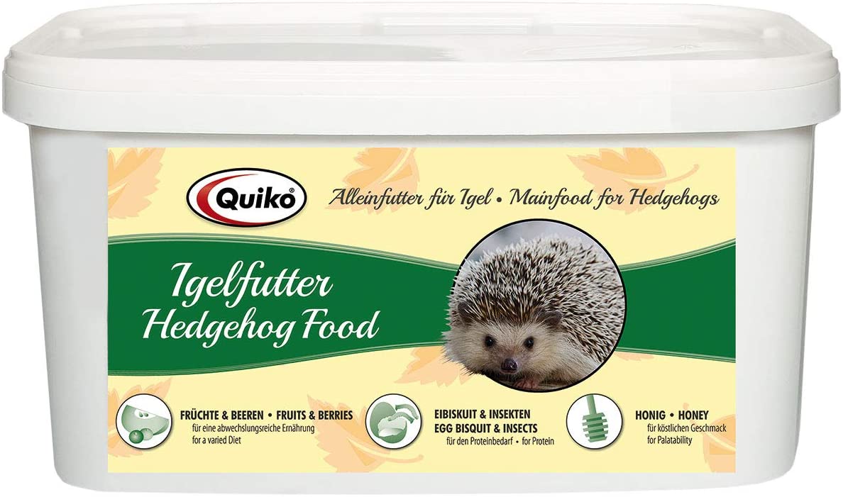 Quiko Hedgehog Food 3 kg Complete Food with Insects, Egg Biscuits, Honey, Fruits & Berries