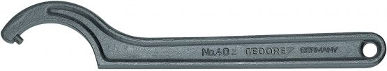 GEDORE Hook spanner with pin, for Capstan nuts, AF 34-36 mm, Tip dia. 8 mm, Ratchet spanner, 40 Z 34-36