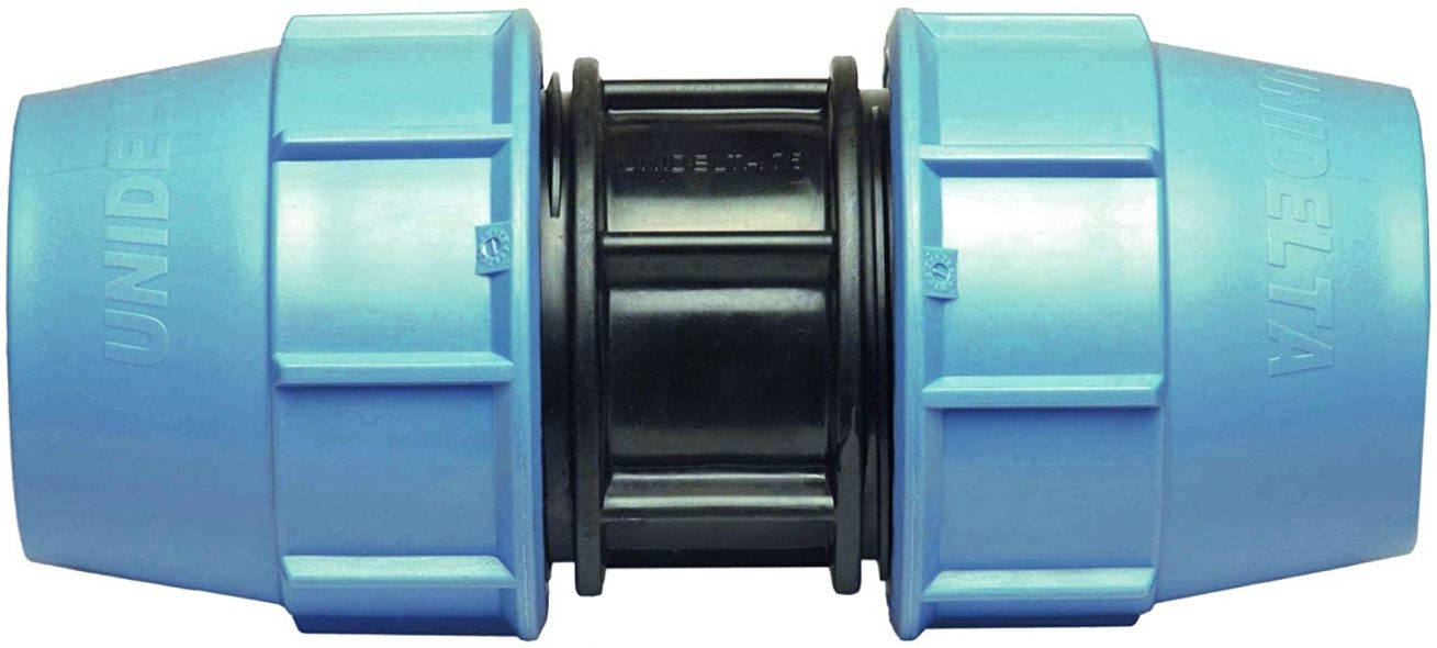 MDPE PE Water Pipe Plastic Compression Reducer Fitting MUFF 20 X 20 Mm