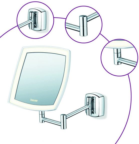 Beurer BS 89 LED Illuminated Cosmetic Mirror, 5X Magnification, Wall Mounted - Image 3