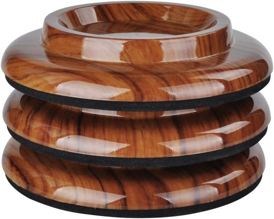KingPoint Grand Piano Caster Cups ABS Set of 3 Rosewood Color Furniture Leg Pads Protection - Image 2