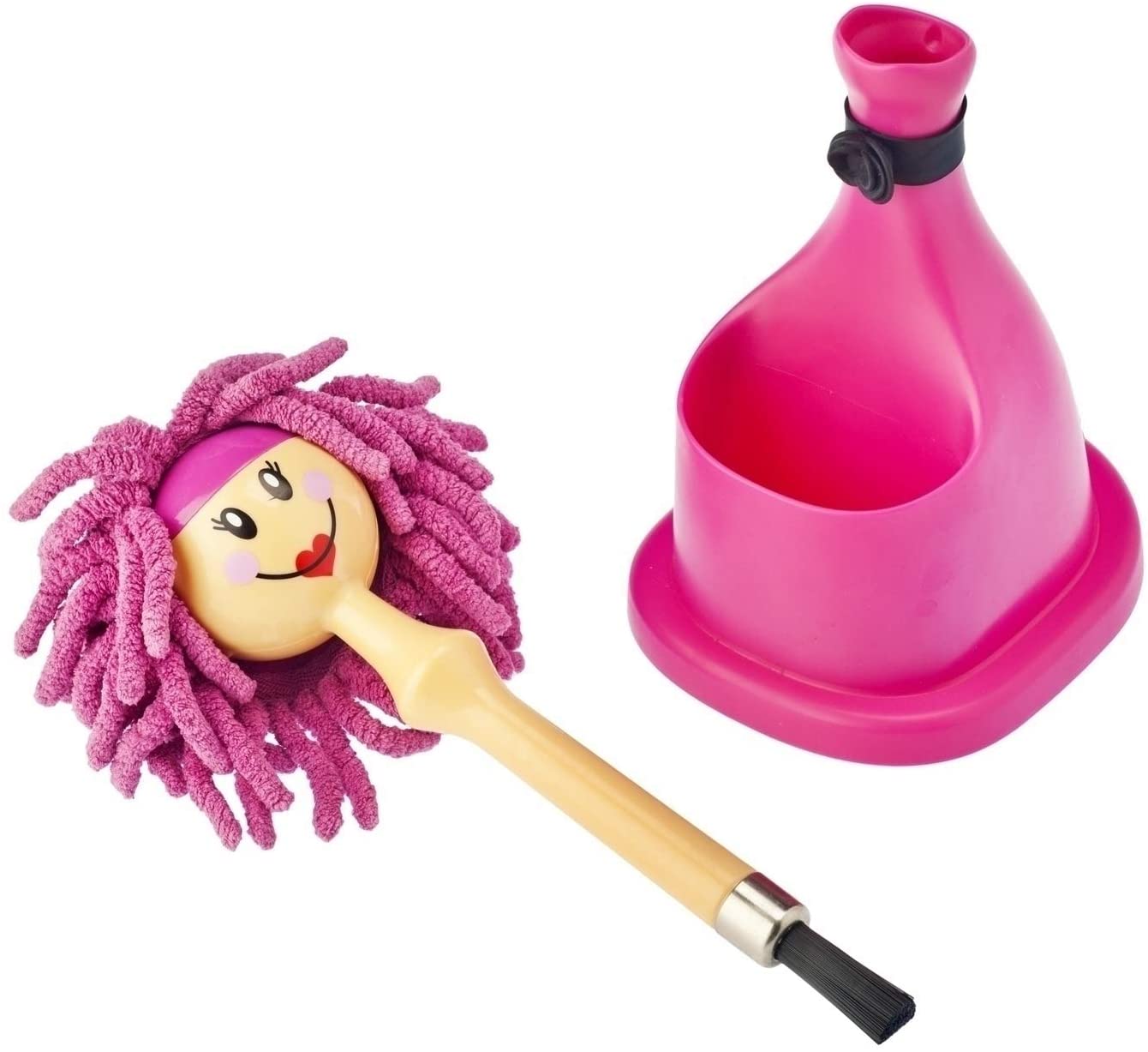 VIGAR Set Di 6 Spolverini E Spugne Dolls - Azzurro E Rosa, Assorbenti E Anti-pilling, Sfoderabili E Lavabili
