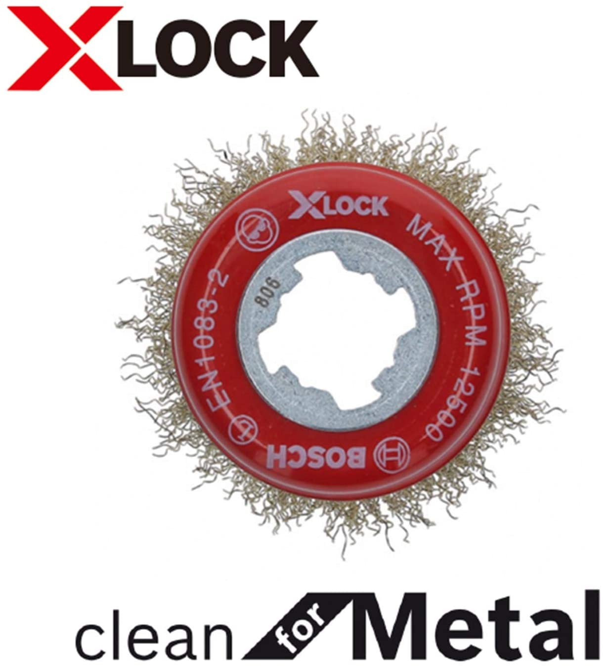Bosch 1x PRO Brass-Coated Steel Lognlife Cup Brush, Crimped Wire for Small Angle Grinder and X-Lock (for Non-ferrous metals - Image 2