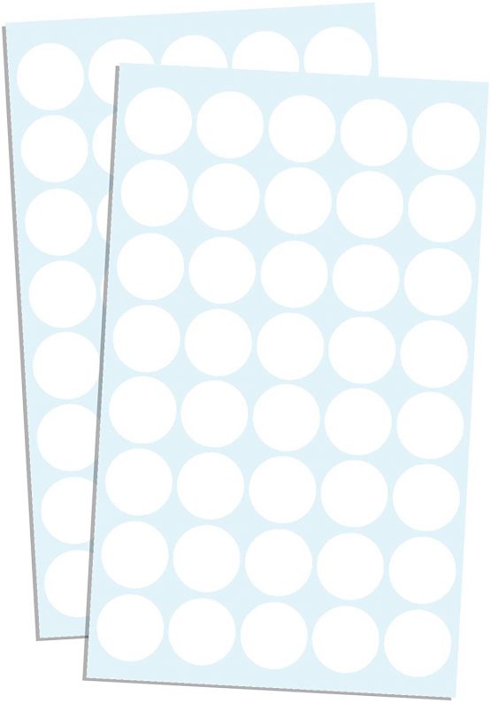 2cm Round Colour Coding Circle Dot Sticker Labels - White, Pack of 2000