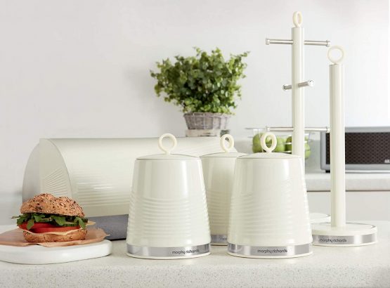 Morphy Richards 976006 Dune Kitchen Storage, Tea Coffee Sugar Set of 3 Canisters, Ivory Cream, 1 - Image 2