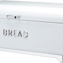 KitchenCraft Lovello LOVBBWHT Textured Bread Bin, 42 x 22 x 18 cm, White