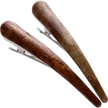 2PCS:Duck Teeth Bows Hair Clips Hair Grip Crocodile Accessories Hairpins Chic Styling Claw Hair Barrettes Makeover Pinch Clip - Classic (Light brown+Dark brown)