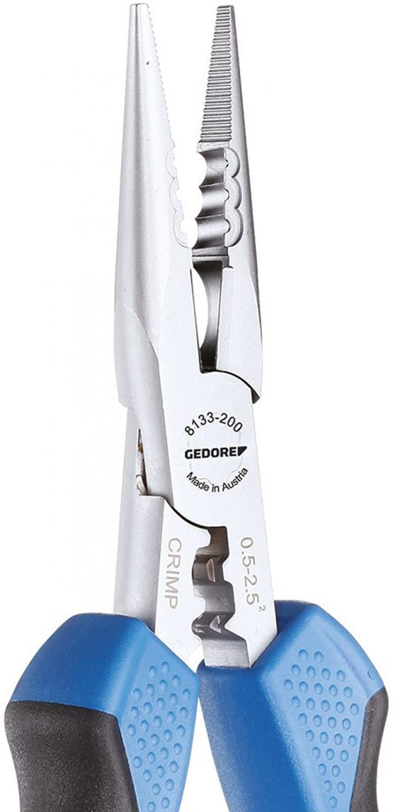 GEDORE Combination pliers for cutting/stripping/crimping, Toothed, Straight, dual-material grips, Length 200 mm, 8133-200 JC - Image 2