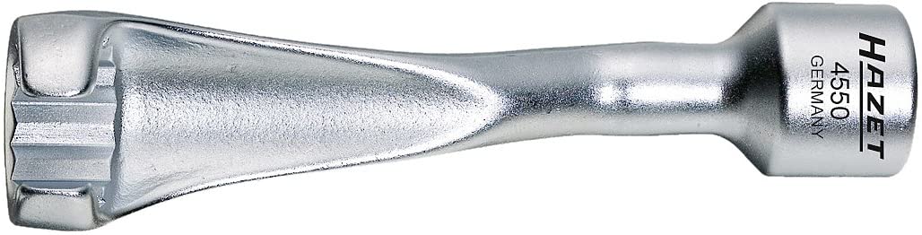 HAZET 4550 115 mm 12-Point Profile Injection Line Wrench - Chrome-Plated