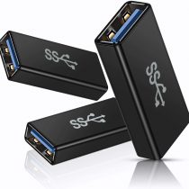 Basesailor USB Female to Female Adapter (3-Pack), USB 3.0 Female to Type A Female 3.0 Cable Coupler for Connecting Two USB Male Ends Cord, Extension Connector