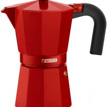 Monix Fresa Aluminium 3 Cups Coffee Maker, Red.