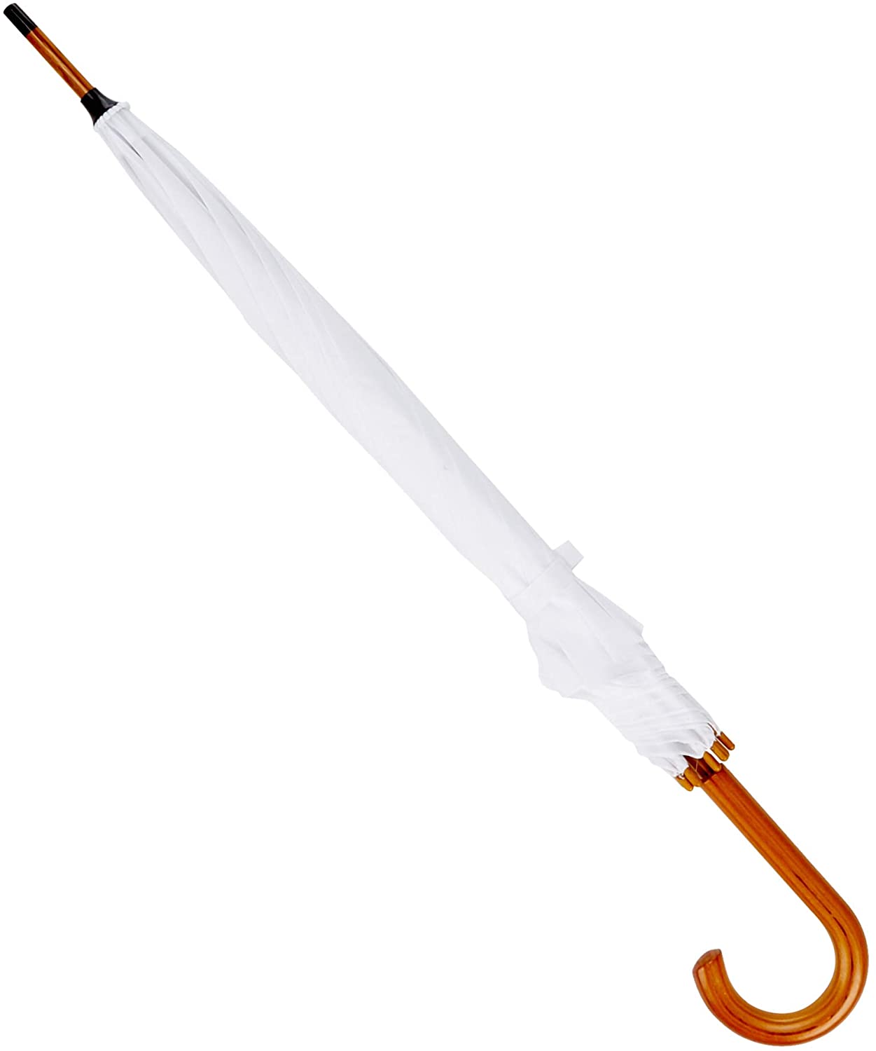 eBuyGB Wooden Crook Handle Large Umbrella Classic Manual Opening Rainproof for Men and Women Umbrella Windproof Strong - Image 3