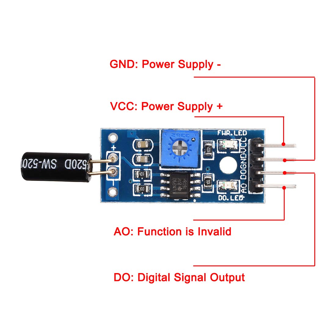 uxcell Angle Sensor Module SW-520D Ball Switch Tilt Sensor Module for Arduino 5pcs - Image 3