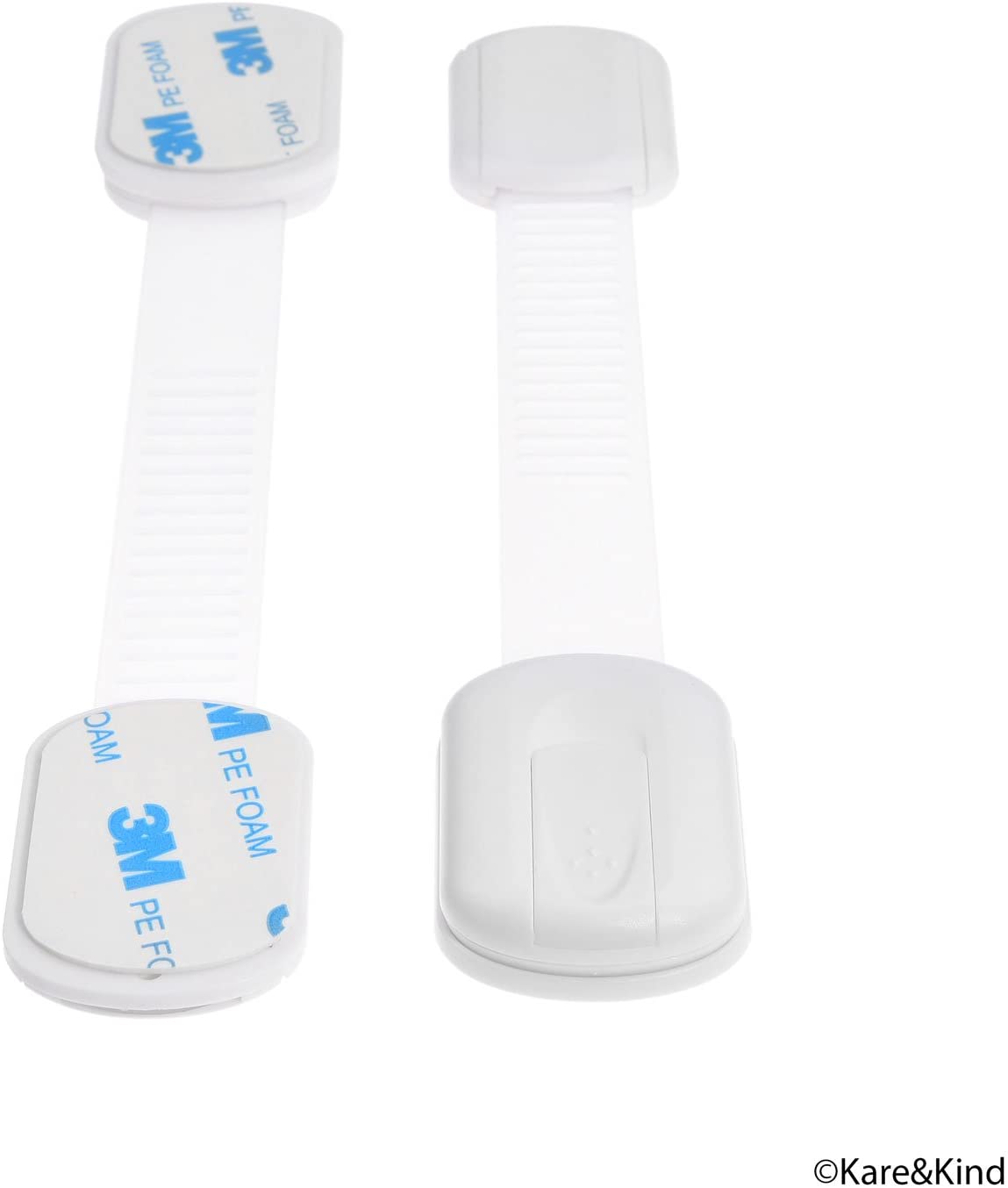 Child Safety Locks (White), Set of 6, Prevents Injury and Opening (Oven) Doors, (Kitchen Sink) Cabinets, Toilet Seats, etc - Image 2