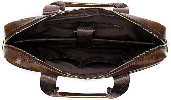 Leather Business Messenger Bag Briefcase Handbag for Men Carry All Laptop Protection for 14 Inch Computer Crossbody Shoulder Tote Handle Daypack - Image 4