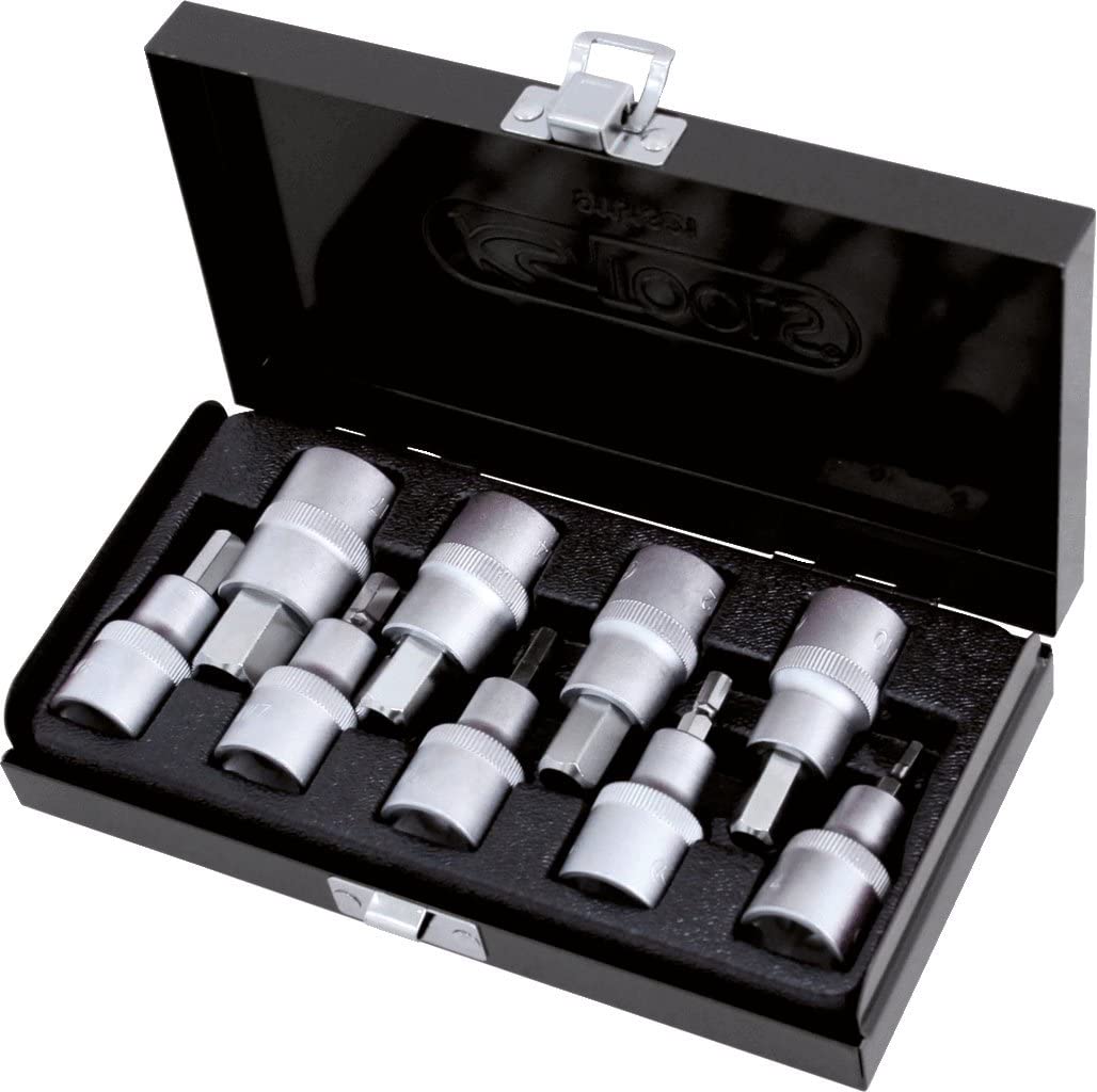 KS Tools 911.1321 Hex Bit Socket Set (9 Pieces) 1/2-inch 4-17mm, Multicolor, Variety pack - Image 2