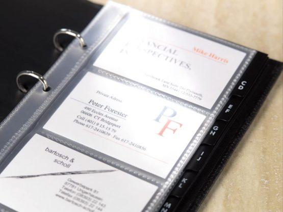 SIGEL VZ350 Pockets for Business Card Organisers, one row, transparent, 10 pcs. - Image 3