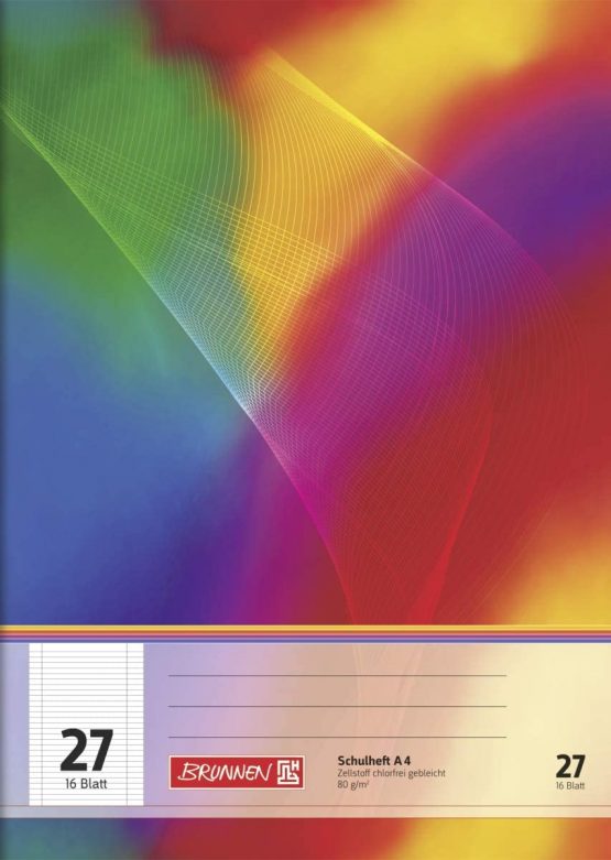 Brunnen 104492711 School Notebook A4 16 Pages Ruled with Margin Line Style 27, Pack of 10 - Image 2