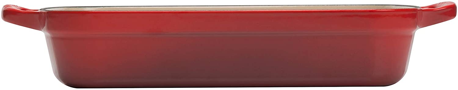 Le Creuset Signature Enamelled Cast Iron Rectangular Roasting Dish, 33 cm, 4.9 litres, Cerise, 20184330602422 - Image 3