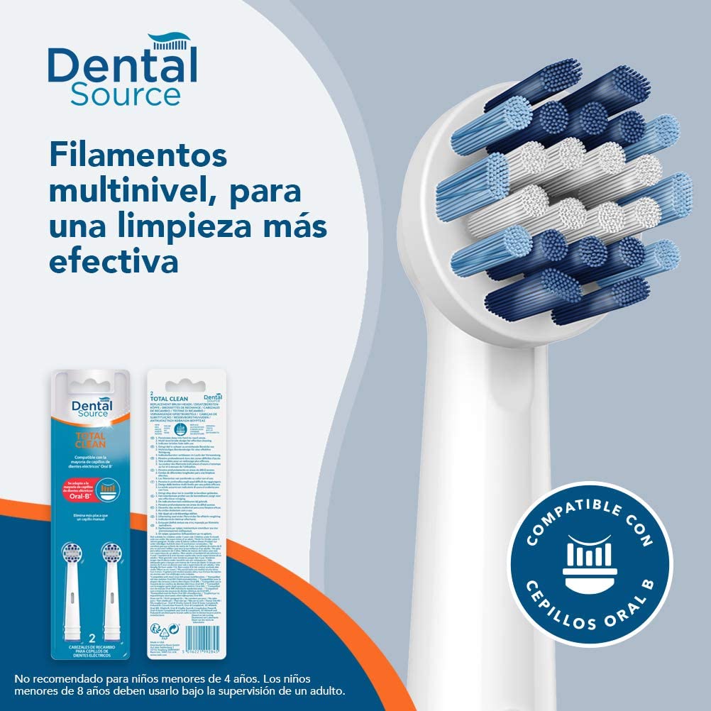 Dental Source Dental Source Total Clean Pack of 2 Replacement Heads Compatible with Oral-B Pack of 2 60 g - Image 4