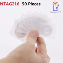NTAG216 888 Bytes Memory NFC Stickers NFC Tags Fully Programmable,25mm Round,Timeskey NFC Tag Compatible with All NFC-Enabled Smartphones and Devices-50 Pieces