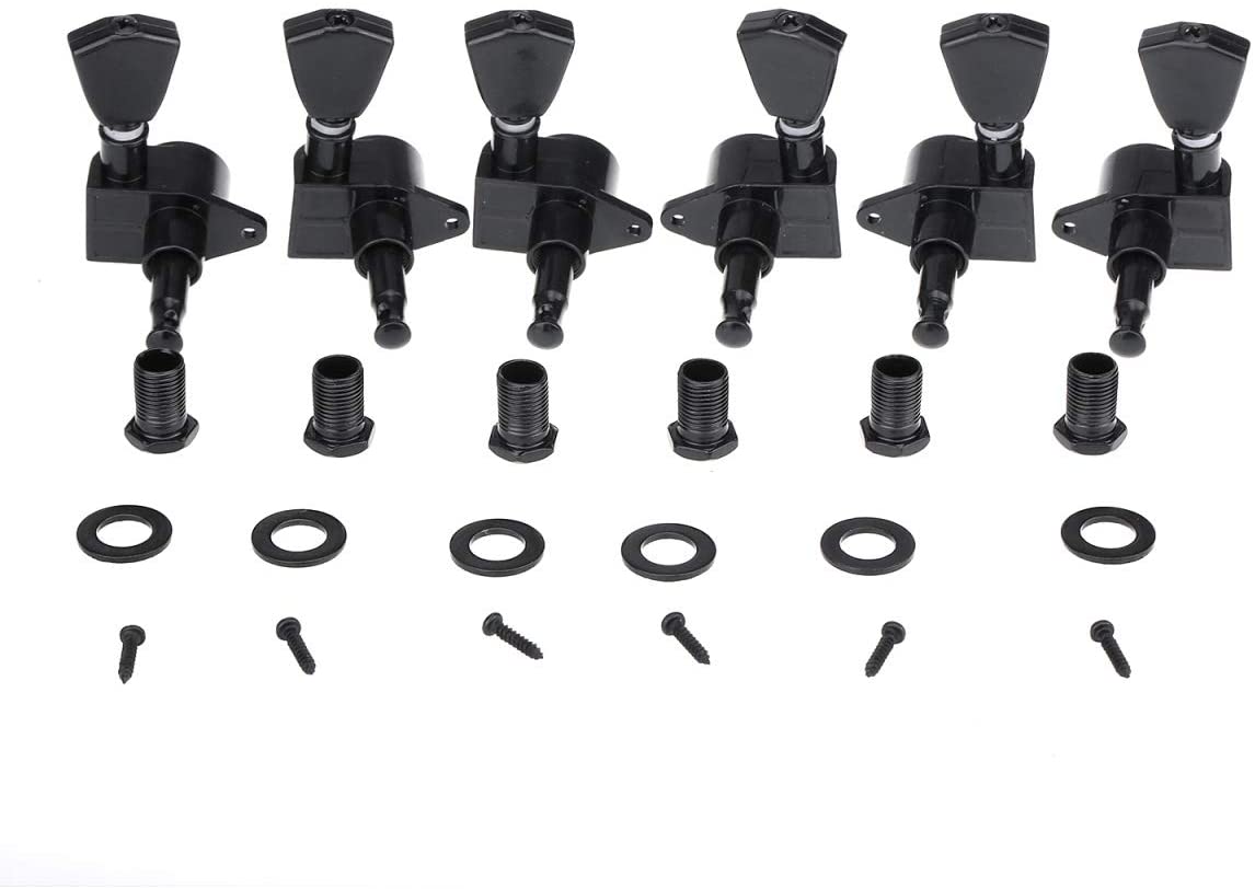 Musiclily Economy 3L3R Roto Style Sealed Guitar Tuners Machine Heads Tuning Pegs Keys Set for Epiphone Les Paul SG ES Keystone Button Black - Image 2