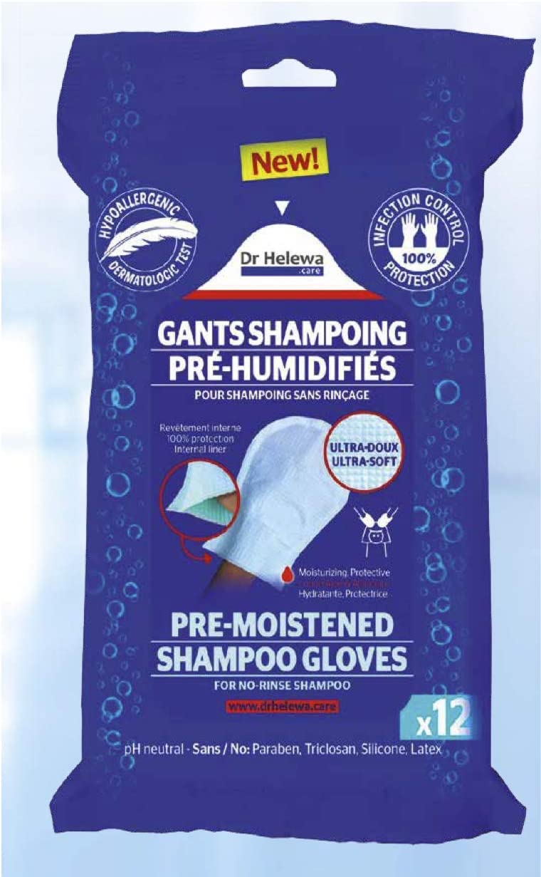 Dr Helewa Shampoo Mitt/Glove Pack of 12 Gloves to Make The Shampoo Without Risk of Drying it. Conditioner Ultra Delicate Lotion Without Alcohol