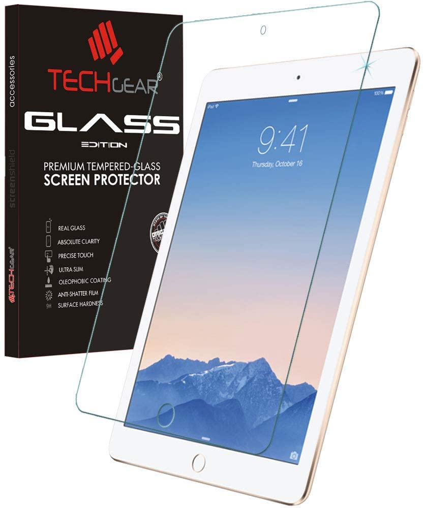 TECHGEAR® Apple iPad Air 9.7", iPad 5 5th Gen 9.7" GLASS Edition Genuine Tempered Glass Screen Protector Guard Cover