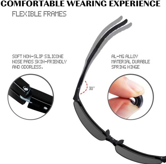 Bloomoak Polarized Sports Sunglasses, Driving Sunglasses UV Protection Ultra Light,Suit for Men Women Cycling Running Fishing Golf Eyewear - Image 4