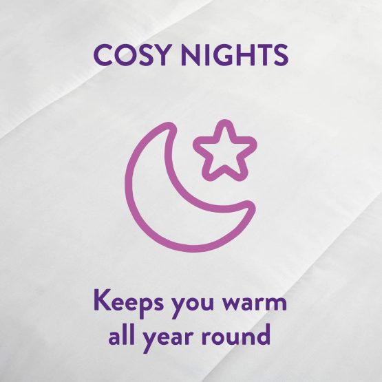Slumberdown Cosy Nights White Pillows 2 Pack Firm Support Bed Pillows Designed for Back and Side Sleepers Bed Pillows - Image 3