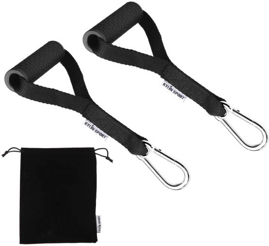 KYLIN SPORT Exercise Resistance Bands Handle Cable Machine Attachments Strong Nylon Webbing Resistance Bands Handles Grips Fitness Strap Stirrup Handle Cable Attachment - Image 2