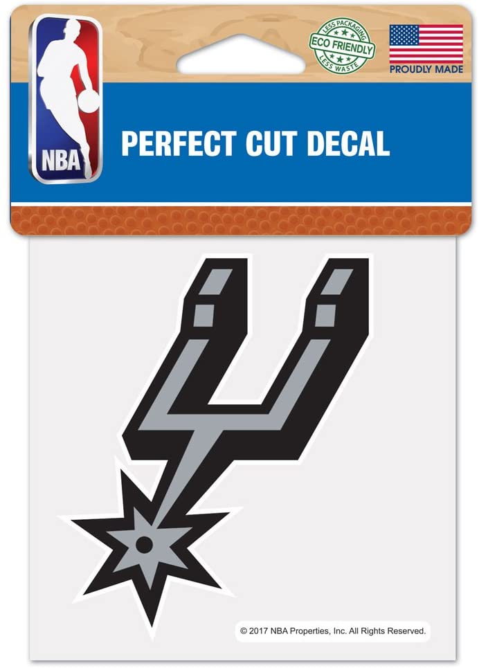 NBA San Antonio Spurs Perfect Cut Color Decal, 4" x 4", Multi, 4 Inches x 4 Inches