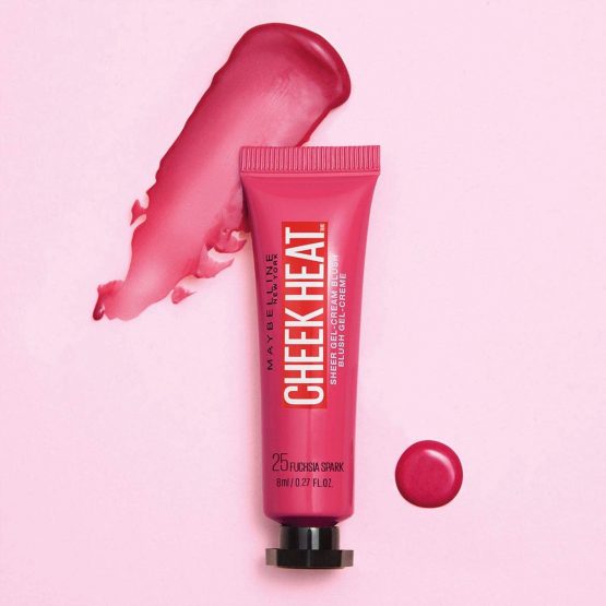 Maybelline Blusher Cheek Heat Water Infused Hydrating Gel Sheer Blusher 25 Fuchsia Spark - Image 2