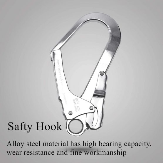 UBAYMAX Safety Lanyard, Outdoor Climbing Harness Belt Lanyard Fall Protection Strap with Large Snap Hooks, 22KN/48lbs Positioning Restraint Rope for Climbing, Roofing, Tree Trimming, Rescue Services - Image 4