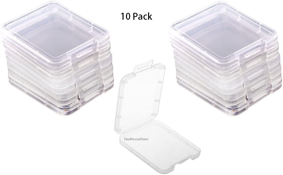 HAYATEC Compact Flash Transparent Holder Case Memory Card CF SDHC Box Storage Set (10 PAck), Clear