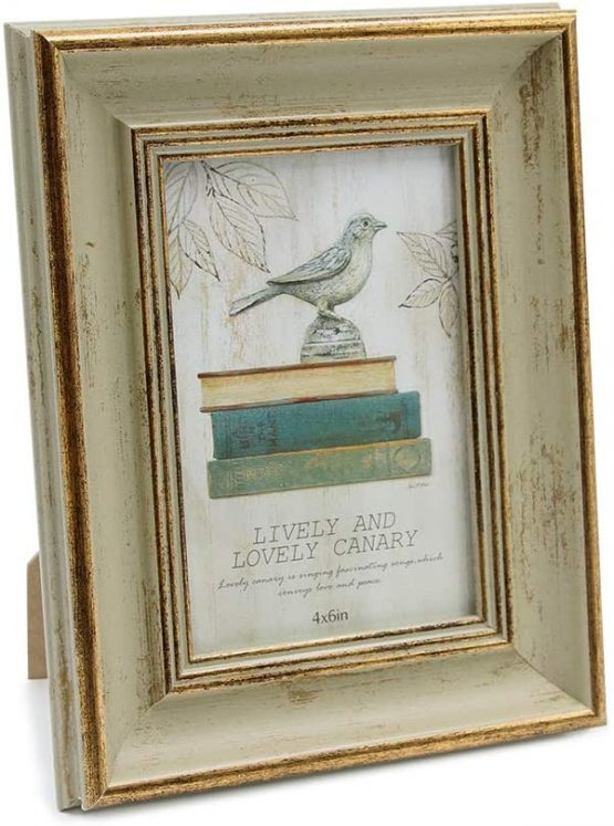 Afuly Vintage Photo Frame 4x6 in Gold and Antique Sage Green for Desk Wall Tabletop Christmas Gifts