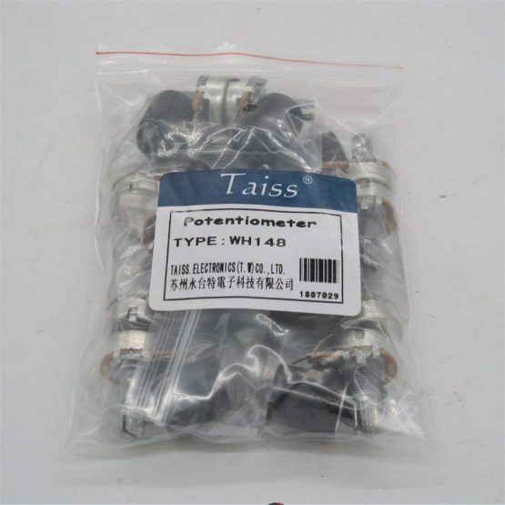 Taiss/10pcs 1K Ohm 3 Terminals Linear Taper Rotary Audio B Type Potentiometer, Volume Control Potentiometer B1K + 10pcs Knob (Black and gold each 5 - Image 2