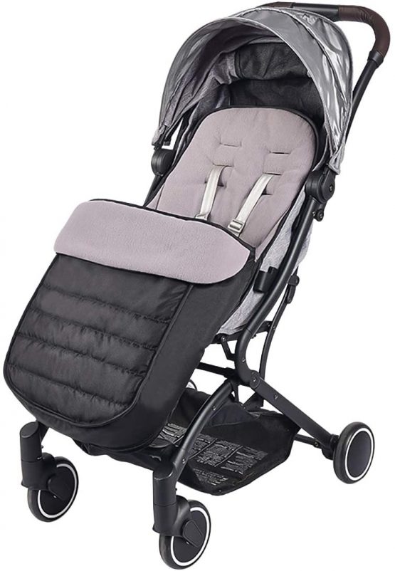 SONARIN Universal Premium Pushchair Footmuff,Waterproof and Windproof,Cosy Toes Fleece Lined Universal Fitting for Pushchairs Strollers Prams Buggy(Black)