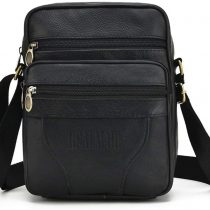Realmark Men`s Genuine Leather Crossbody Bag Messenger Shoulder Bag Business Purse Bag