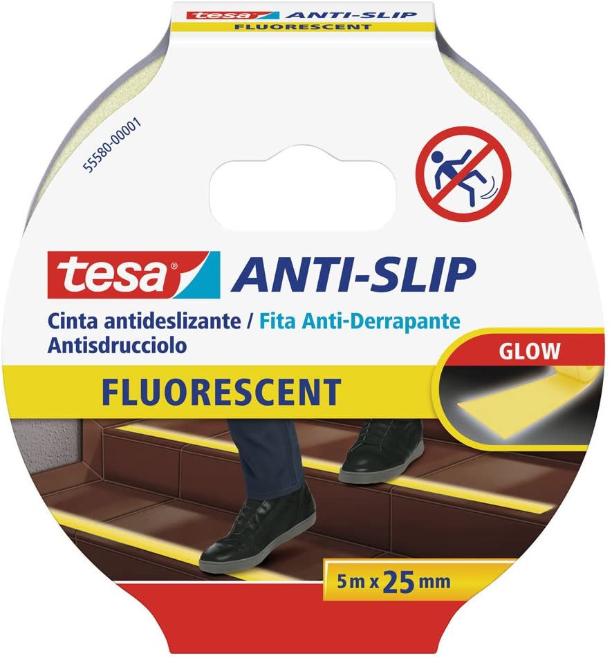 Cinta Antideslizante 5m x 25mm Fluorescente, Standard