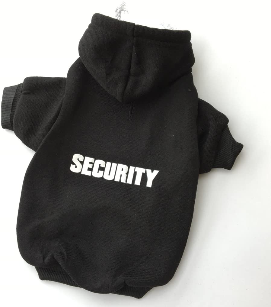 ZoonPark Dog Hoodie, Fashion Soft Cotton Fleece Pet Security Hoodie, Warm Autumn Winter Coat for Small Dogs Medium Dogs Black - Image 2